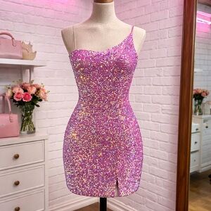 Glamorous Pink Sequin Mini Dress